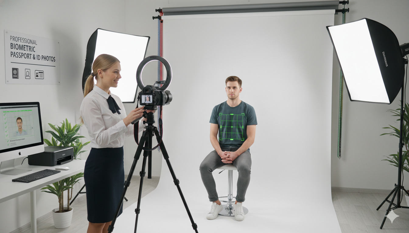 Professional biometric passport and ID photo service